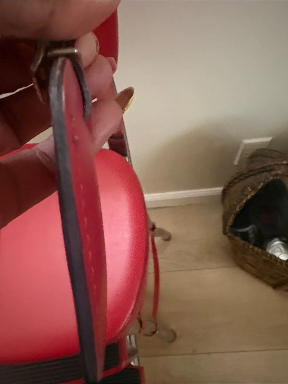 Louis Vuitton Bright Red TIAGA Leather Tag